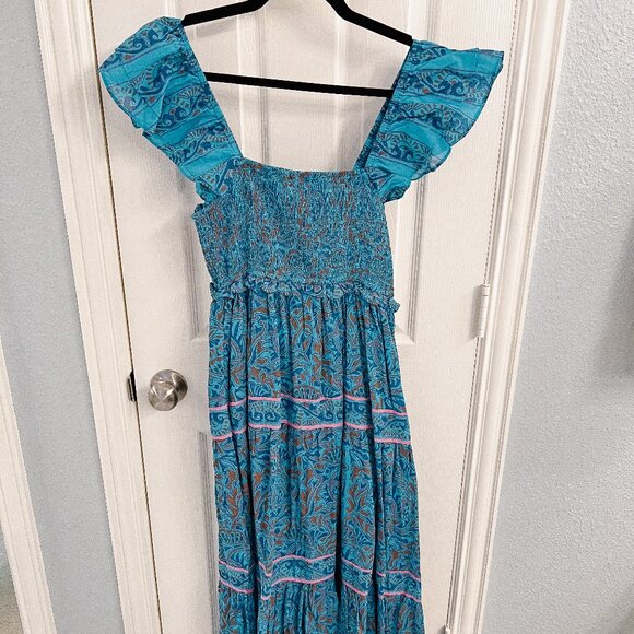 CLEOBELLA Marilyn Organic Cotton Dress In Zuri Block Print - Picture 3 of 3